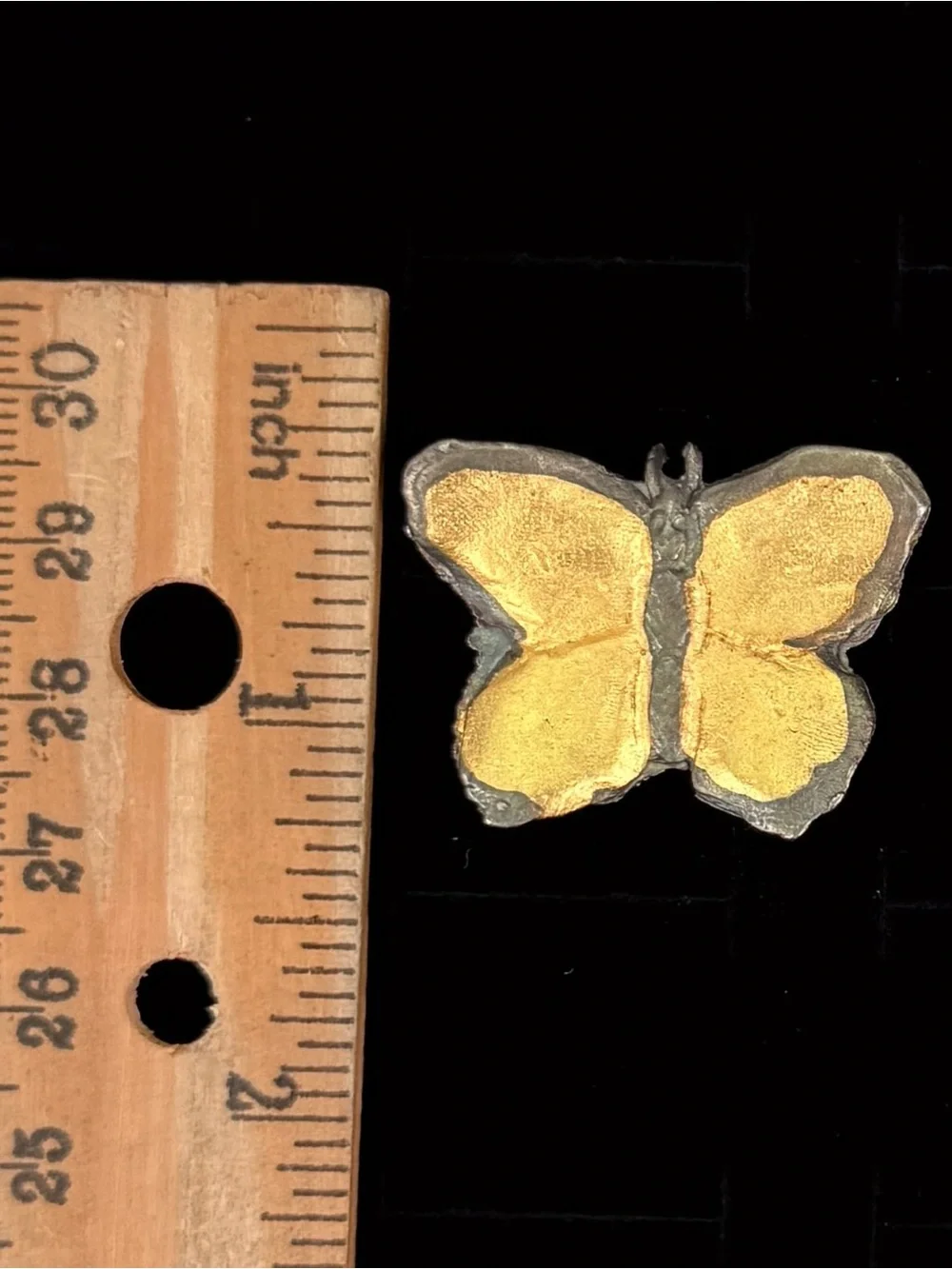 Vintage Butterfly Brooch Ballou Back Gold Silvertone Figural Estate Pin